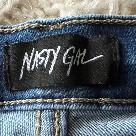 NASTY GAL Stretch HIGH RISE High Waisted SKINNY Soft JEANS UK 10 EU 38 - Picture 8 of 16